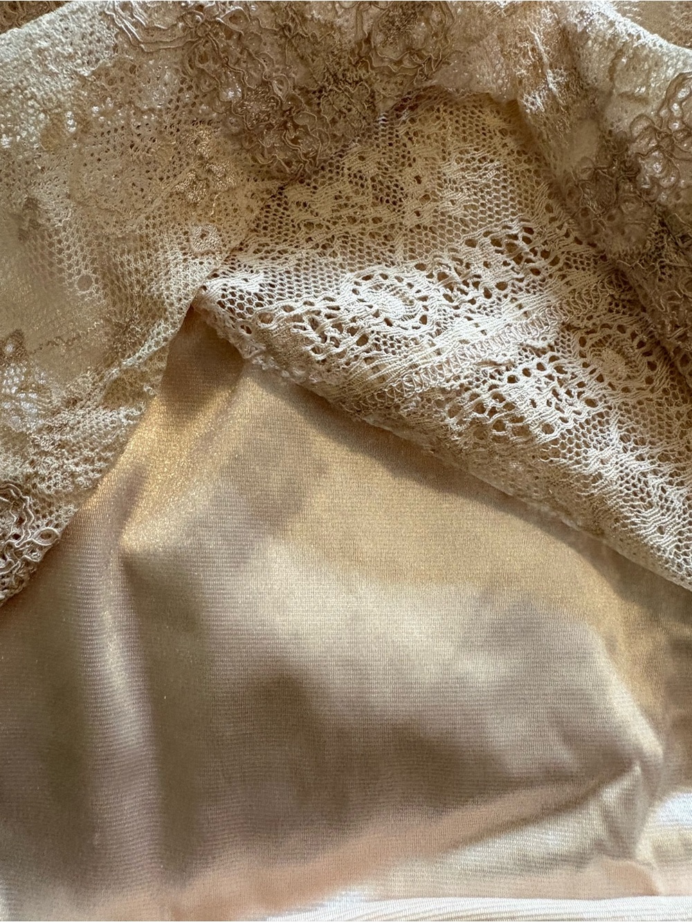 Express Lace Trim Camisole in Beige - Picture 8 of 8